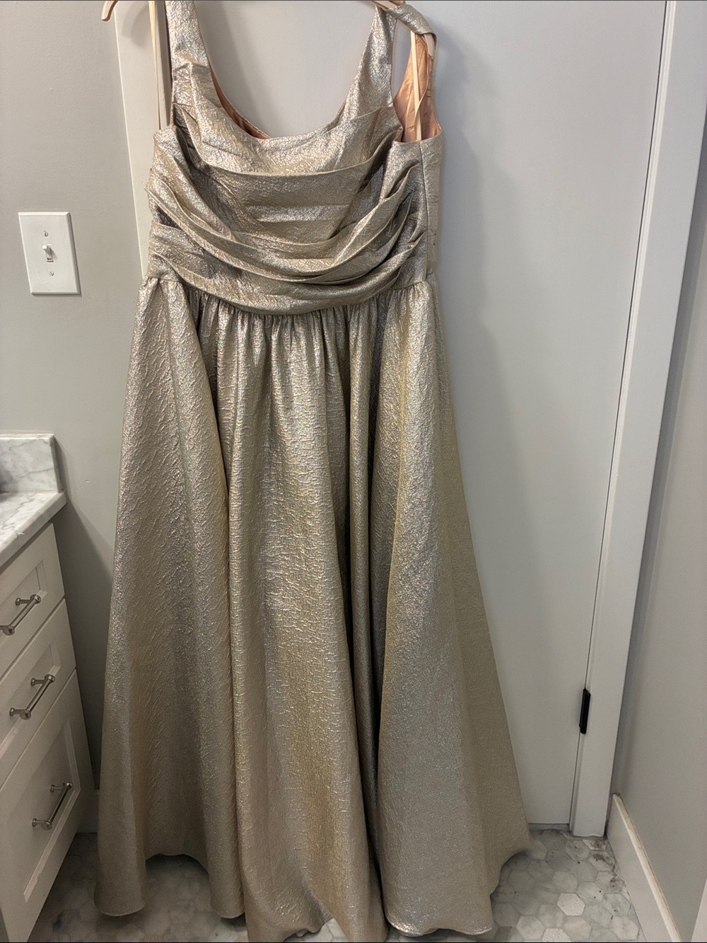 Mac Duggal Square Neck Sleeveless A Line Dress